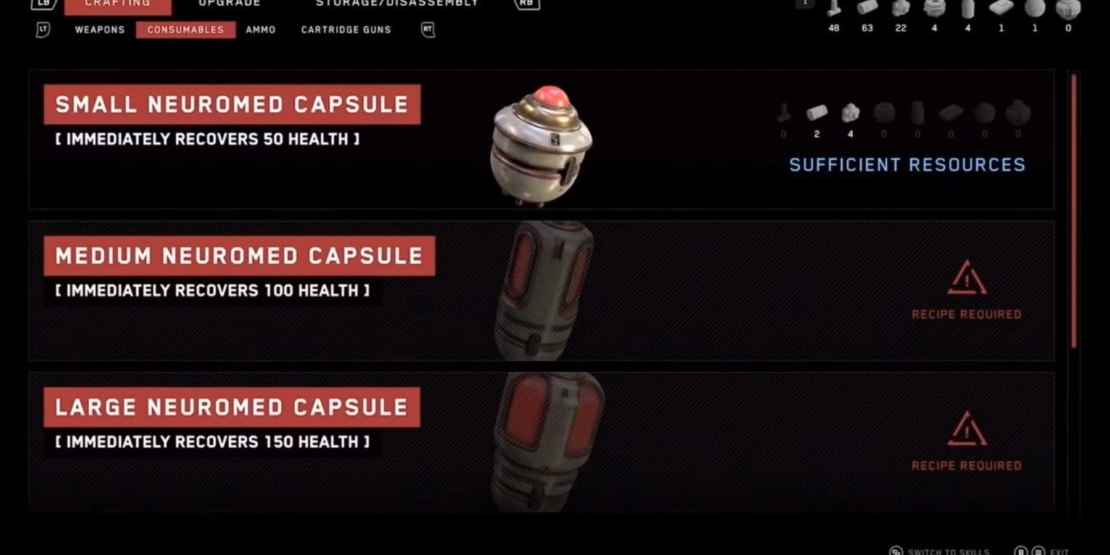Atomic Heart Heilitems Menü