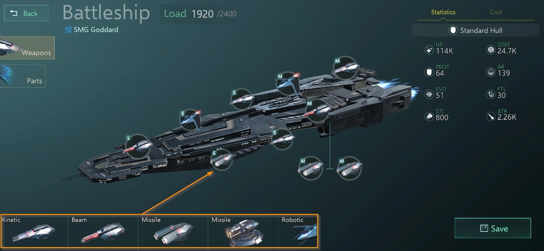 Stellaris battleship