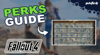 Screenshot of a perk overview from the video game Fallout 4 with the text 'PERKS GUIDE' and the 'Fallout 4' logo