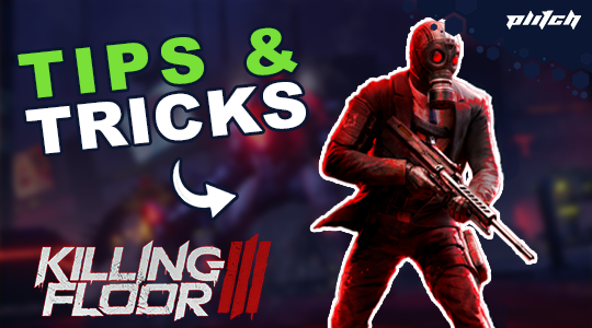 Soldier in gas mask holding rifle with text 'Tips & Tricks' and 'Killing Floor III' logo