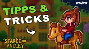 Stardew Valley Charakter auf Pferd