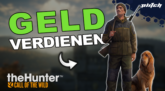 In theHunter Geld verdienen; Person mit Waffe und Hund