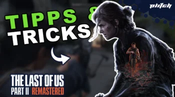 Ellie aus The Last of Us auf dunklem Hintergrund