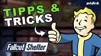 Blonder Fallout Shelter Charakter zeigt Daumen hoch
