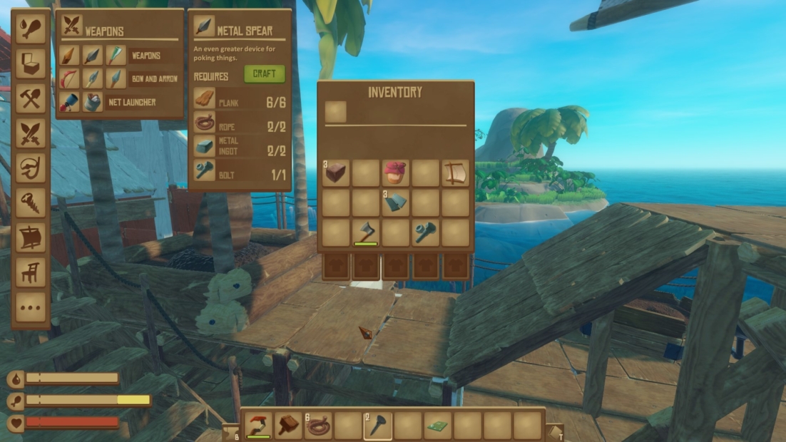 raft crafting menu
